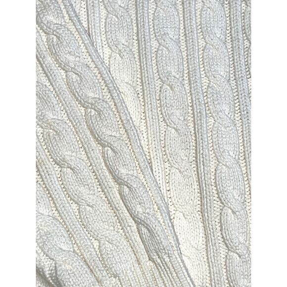 Adrienne Vittadini Sport Vintage Cream Cable Cardigan Sweater S - Picture 3 of 9